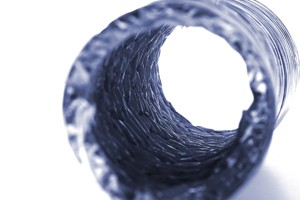 Isolated Blue Dryer Vent Hose