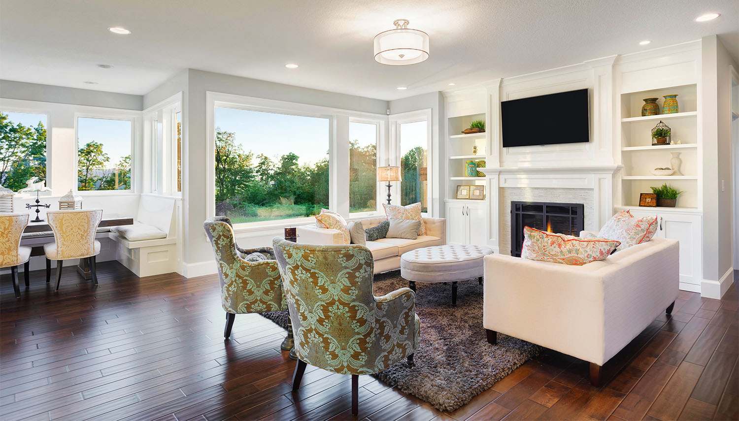 Living Room with wood floors