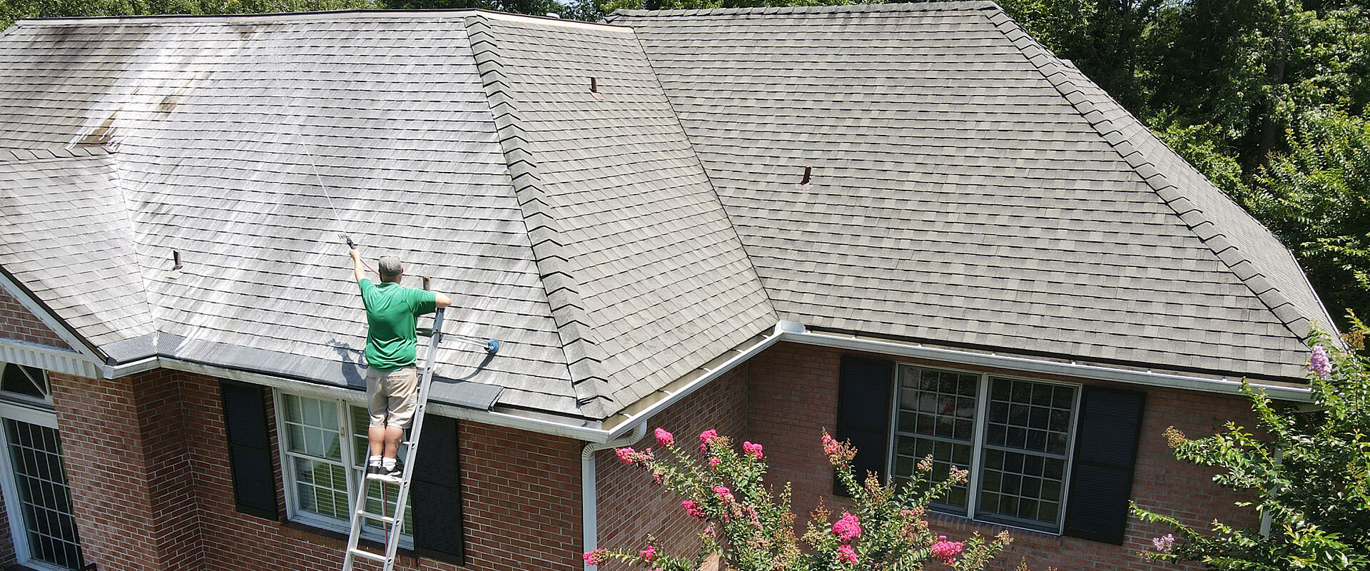 Low Pressure Roof Cleaning Service